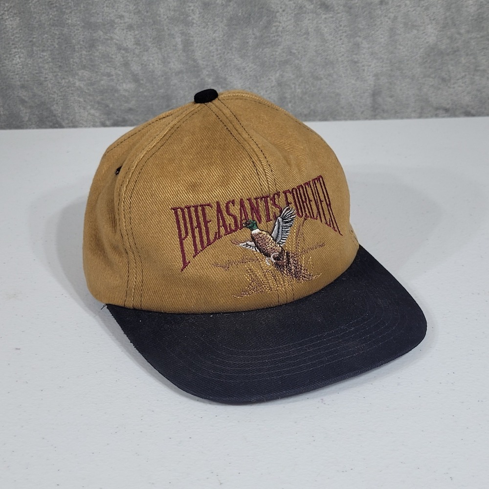 Vintage Pheasants Forever Snapback Hat Mens Corduroy K-Products USA Made